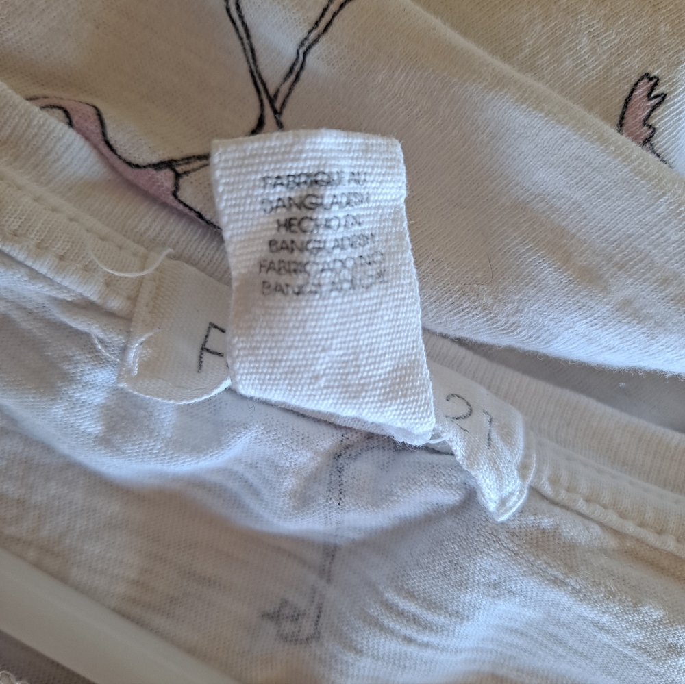 Forever 21 White Crop Top with Pink Flamingo Print - Picture 3 of 5